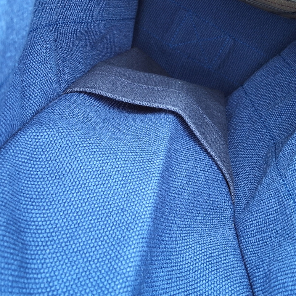 Authentic Hermes blue canvas bag great condition with small bag inside - Picture 9 of 10